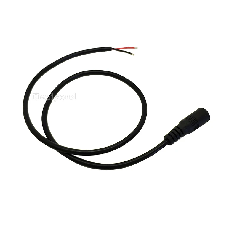 10PCS/ lot Straight DC Power Plug 5.5X2.1mm Female Single Head Jack with Cord Connector 20AWG Cable for led cctv camera 1.3ft
