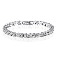 AINUOSHI 10 К Белое Золото Браслеты Шарм кубический цирконий браслет Имитация Алмазный Ювелирные изделия звено цепи браслет обручение свадьба