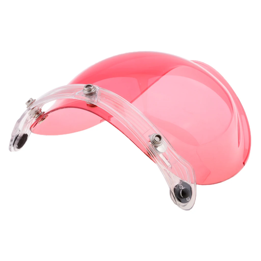 Universal Bubble 3-Snap Motorcycle Helmet Visor Flip Up Face Shield Lens Plain Adjust Height Flip Up Design