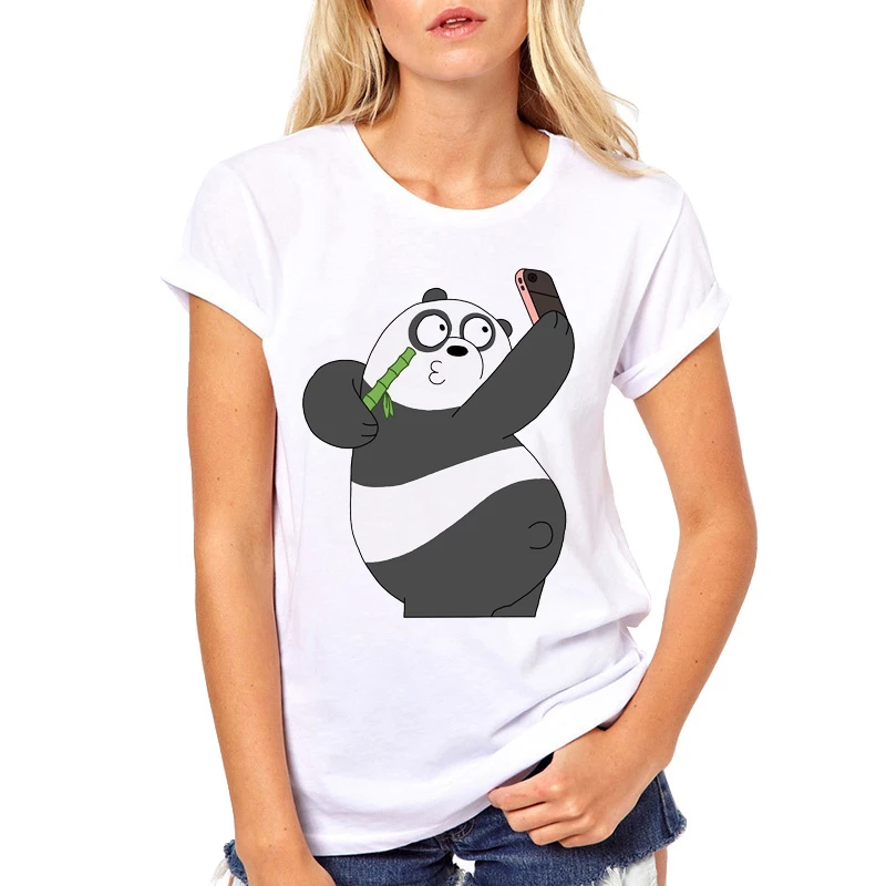 

We Bare Bears T-shirt For women summer o-neck Casual Lady Tops Anime Cartoon T Shirt Lady 3D t shirt femme Dropshipping