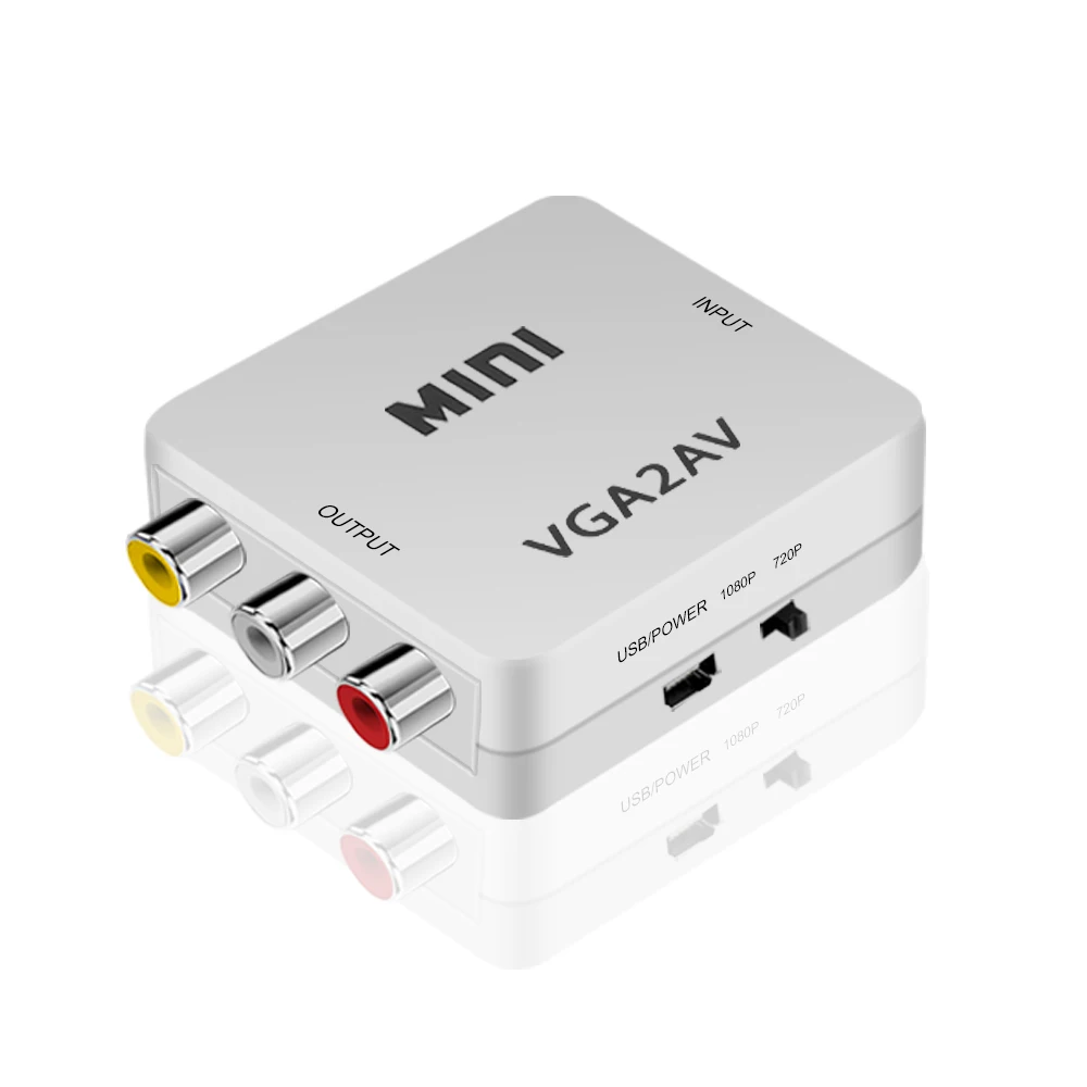 Kebidu 1080P мини VGA в AV RCA конвертер с 3,5 мм аудио VGA2AV/CVBS+ аудио конвертер для HDTV PC Белый