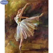 Kufwkey DIY Алмазная картина фото на заказ Алмазная вышивка балерина танцор ангелы полный горный хрусталь 5D мозаика крестиком набор