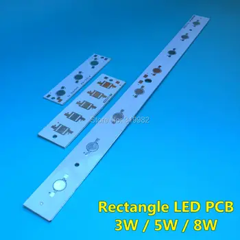 

LED Rectangle aluminium base plate 3W 5W 8W high power Lumen LEDs radiator for LED Lamp chip White PCB Board