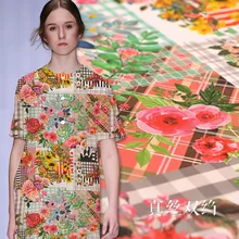 Новая натуральная из шелкового крепа, весенне-летняя Высококачественная шелковая ткань с принтом, одежда, платье, рубашка, модная одежда diy