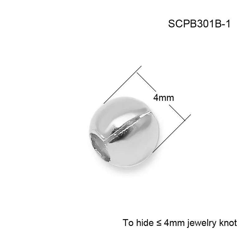 3 мм, 4 мм, 5 мм, 925 пробы, Серебряный конец, Обжимные бусины, накладки, бусины, колпачки, фурнитура для ювелирных изделий, аксессуары, 100 шт./лот, SCPB301 - Цвет: 4mm Silver Color