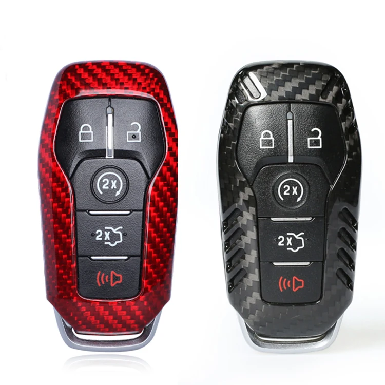 

DEE Carbon Fiber Smart Remote Key 3 & 4 & 5 Buttons Fob Case Shell Cover For Ford Mustang 2015 - 2017 Explorer 2016 2017