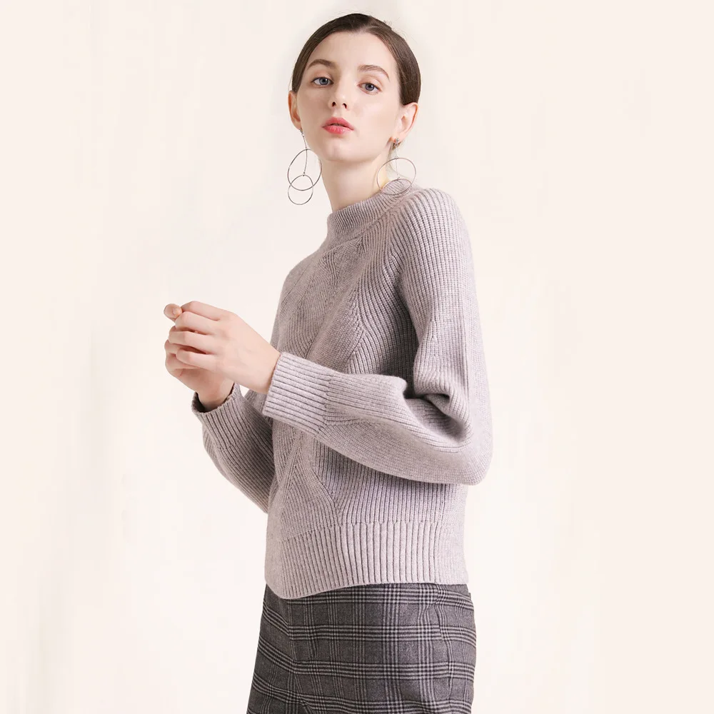 Solid elastic knit loose pullovers sweater 2018 new o-neck women autumn winter basic long sleeve sweater