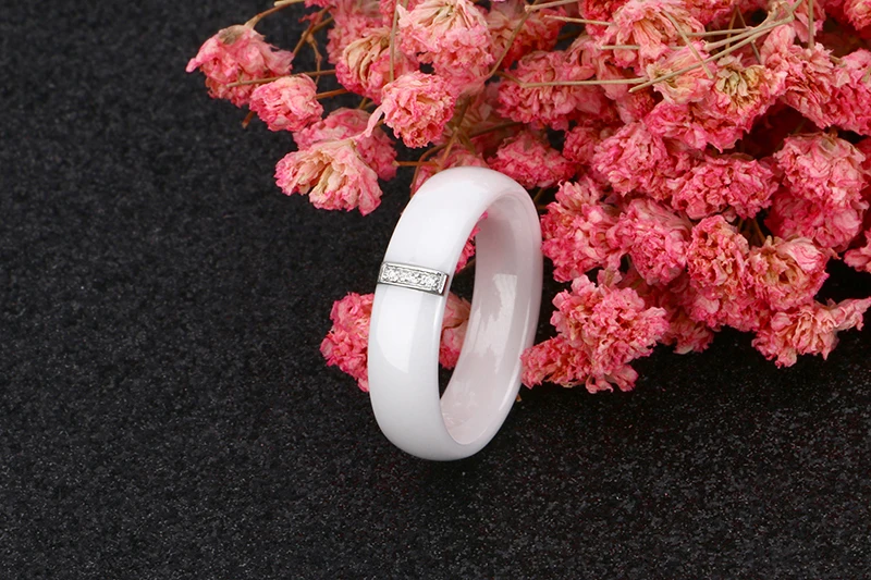 Новое классическое черно-белое керамическое кольцо, простой стиль, Хрустальные Обручальные кольца для женщин, красивый Подарок на годовщину, модное ювелирное изделие