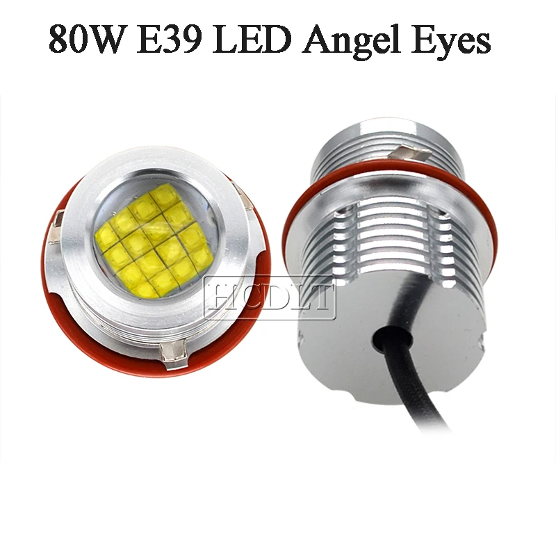 HCDLT GENUINE E39 80W LED DAYTIME RUNNING LIGHT E39 E60 E53 E63 E83 X3 E87 X5 LED MARKER KIT 6500K WHITE LED  HALO RING MARKER (1)