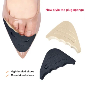 

1 Pair Washable Shoes Filler Toe Plug Soft Pain Relief Forefoot Insert Adjustment Rubber Ergonomic Protector Reusable Front