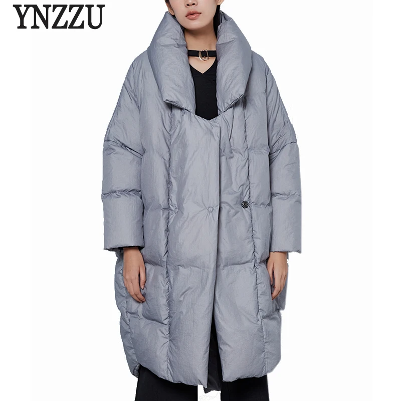 

New Design 2019 Luxury Womens Down Jacket Solid Color Casual Loose 90% White Duck Down Coat Warm Oversized Female Jacket AO376