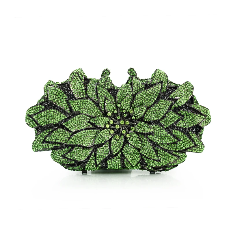 Buy green luxury crystal clutch bags bling rhinestone