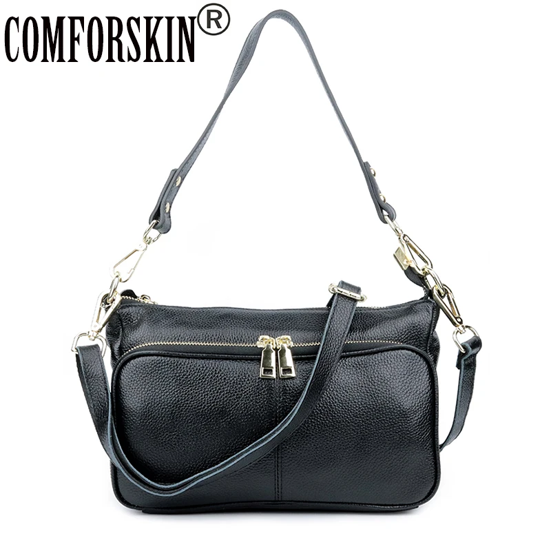 COMFROSKIN Премиум натуральная кожа женские сумки через плечо брендовые дизайнерские женские минималистичные сумки Горячая Распродажа