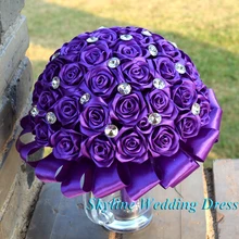 Реальные фотографии Потрясающие Свадебные цветы Желтый Фиолетовый невесты свадебные букеты искусственный Ангел Дизайн Свадебный букет