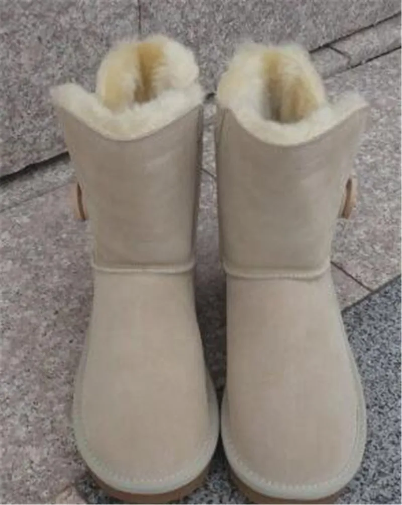 Австралийская зимняя обувь; женские ботинки; bota mujer; кожаные ботинки; женская обувь; австралийские Зимние ботильоны; женская обувь с бантом размера плюс