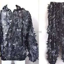 3D черный лист TYPHONTM питон камуфляж Ghillie костюм Снайпер одежда