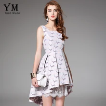 YuooMuoo 2016 Yeni Varış Parti Elbise Bayanlar Avrupa Moda Kolsuz Trompet Sempatik Dantel Patchwork Elbise Sempatik Hanım Giyim