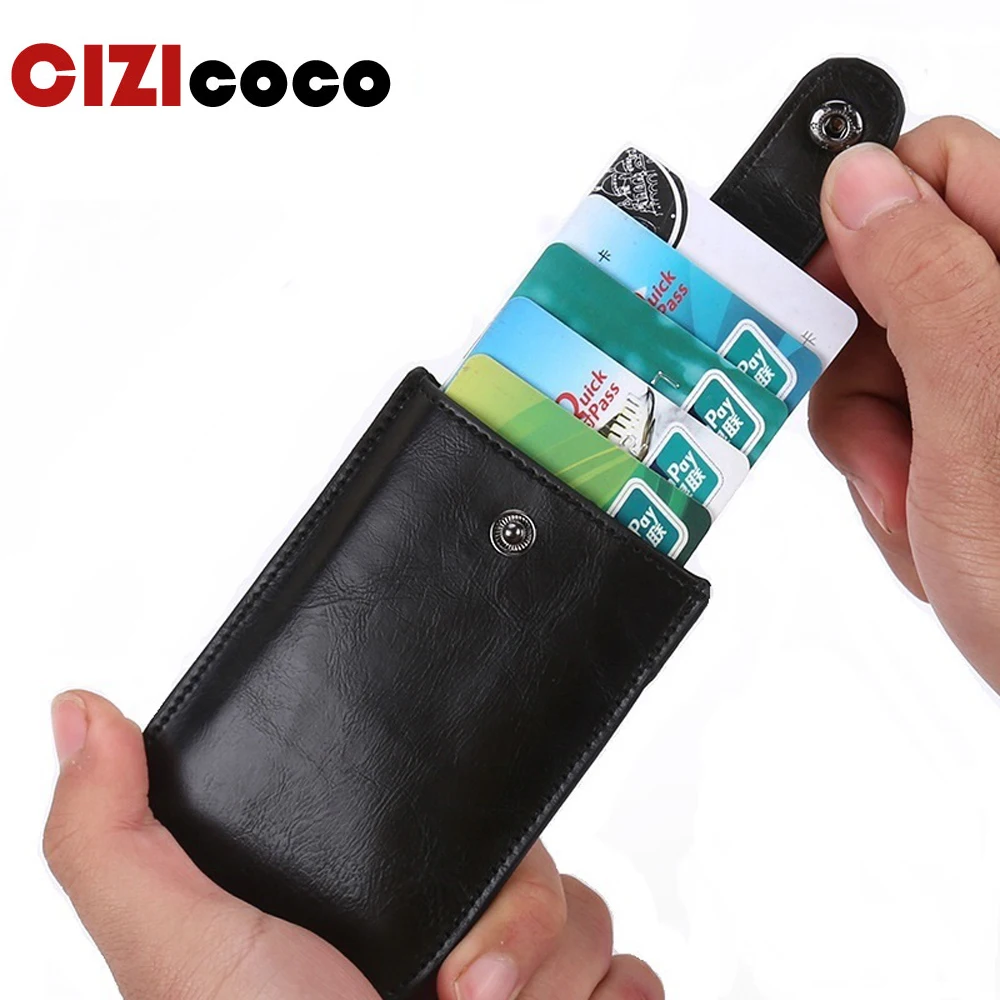 

New Style Men And Women Card Holder PU Leather Thin Mini Wallet Vintage Casual Business Card Holder For Gift