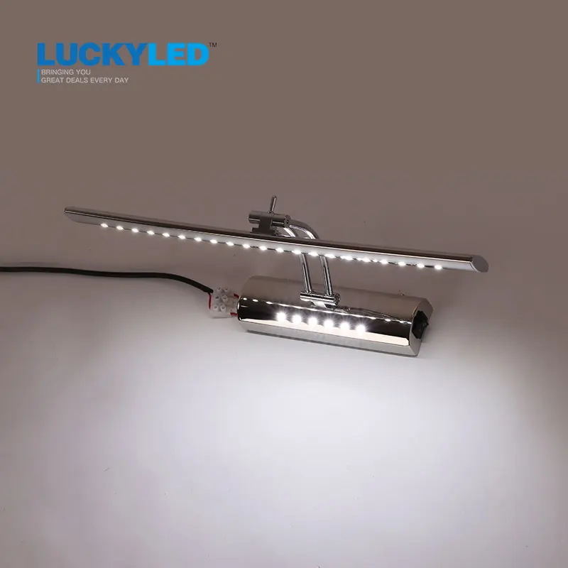 LUCKYLED 7 Вт Светодиодный светильник-зеркало с выключателем настенный светильник для ванной комнаты AC110-220 В из нержавеющей стали 40 см настенный светильник для помещений