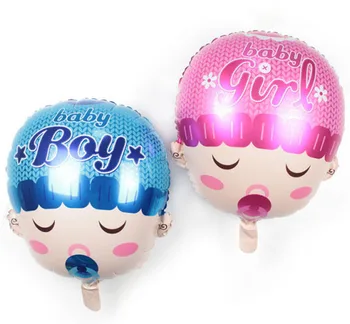 

New 50pcs Baby shower Baby head foil balloons Party decoration Party supplies size 58*46cm wholesale free shipping