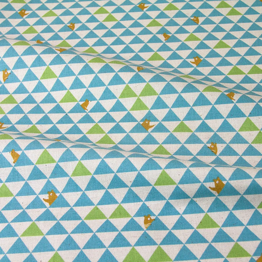 

50cm*110cm Japanese KOKKA Cotton Linen Fabric Patchwork Fabric Quilting Cloth Triangle Bear D