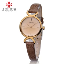 Caliente reloj de pulsera de cuero vestido de las mujeres relojes Mujer moda casual de cuarzo Miyota reloj mejor reloj Julius marca 694 Freeshipping