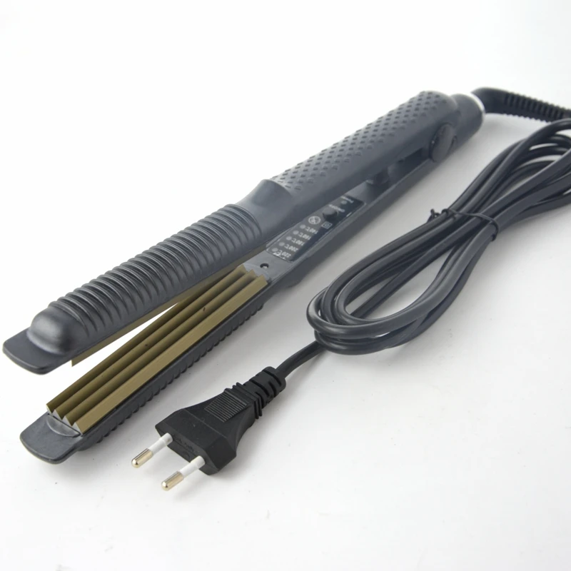 Online Control de temperatura alisadores de pelo hierro corrugado pelo crimper ola maíz cabello curling hierro Utensilios para el pelo 220 V