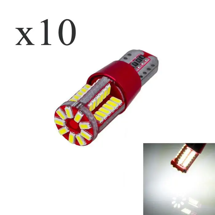

10Pcs Car T10 12V 57SMD 3014 15W 6000K From Can bus Led Light-Emitting Diodes Independent Led Bulb No Errors Univ era Auto Lamp
