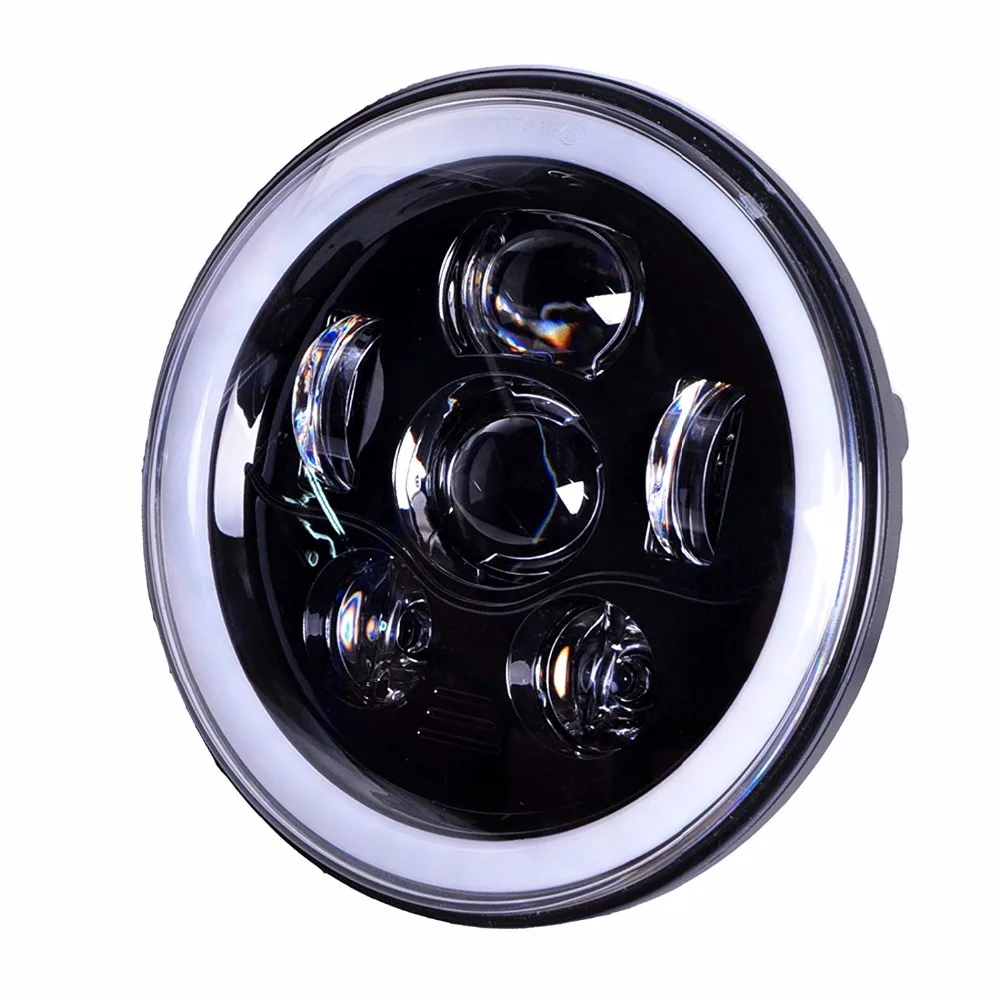  45W 7 Inch LED Headlight Assemblies with White/ Yellow Halo Angle Eye For Jeep Wrangler TJ JK Humme - 32826338378