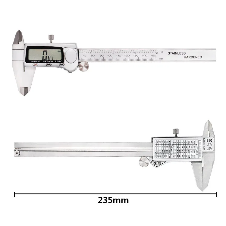 Промышленный Электронный штангенциркуль нонира из нержавеющей стали 0-150/200 мм, дисплей, сделанный на английском и китайском языках