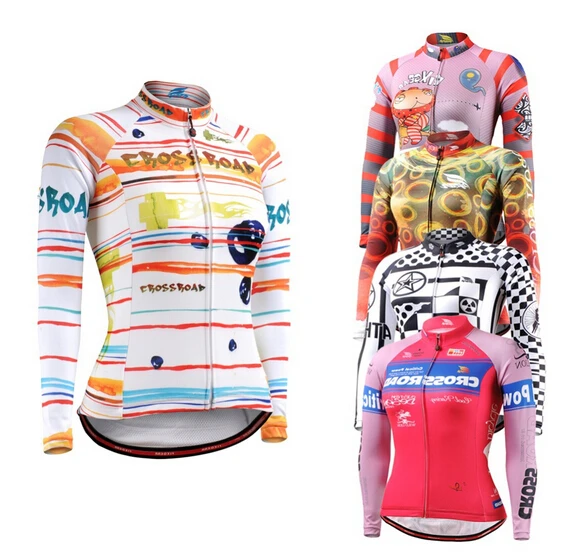 ФОТО Women Cycling Jerseys MTB Bike Bicycle Tops Clothings Shirts Long Sleeves Comfortable Fitness Breathable Fabric Ropa Ciclismo
