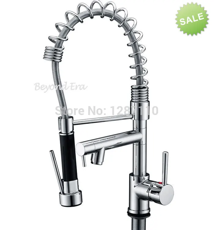 Solide brass faucet for kitchen room factory direct sale pull out kitchen faucet two spouts kitchen