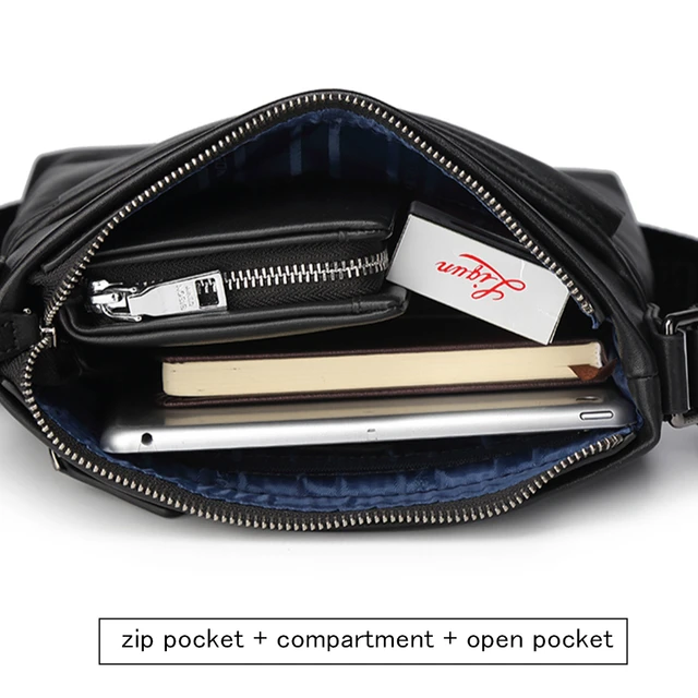 BISON DENIM Soft Genuine Leather Men Shoulder Bag 10.5" Ipad Cowhide Crossbody Bag for Men Casual Work Business Messenger Bag 4