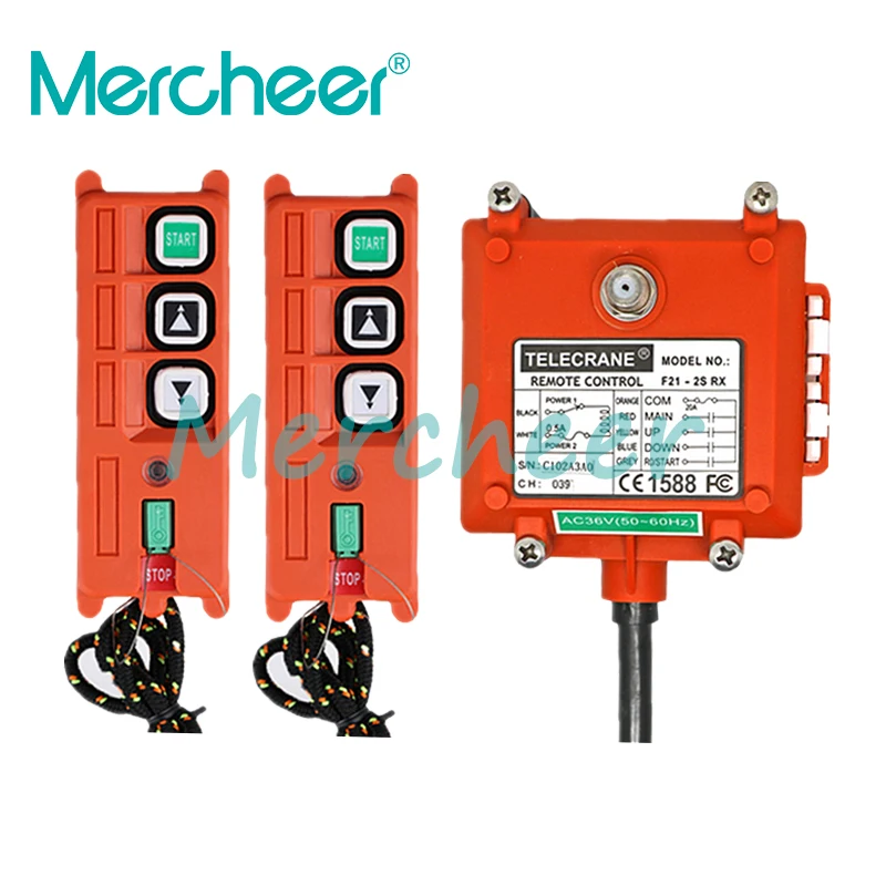 

High Quality 2 transmitters + 1 receiver Wireless Industrial Remote Electric Hoist Remote Control For Winch / Sandblast Device