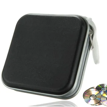 

40 Disc Box Water Resistant Bag Portable CD DVD Organizer Wallet Case Plastic Portable CD Sleeve Hard Bag Album Box with Zipper