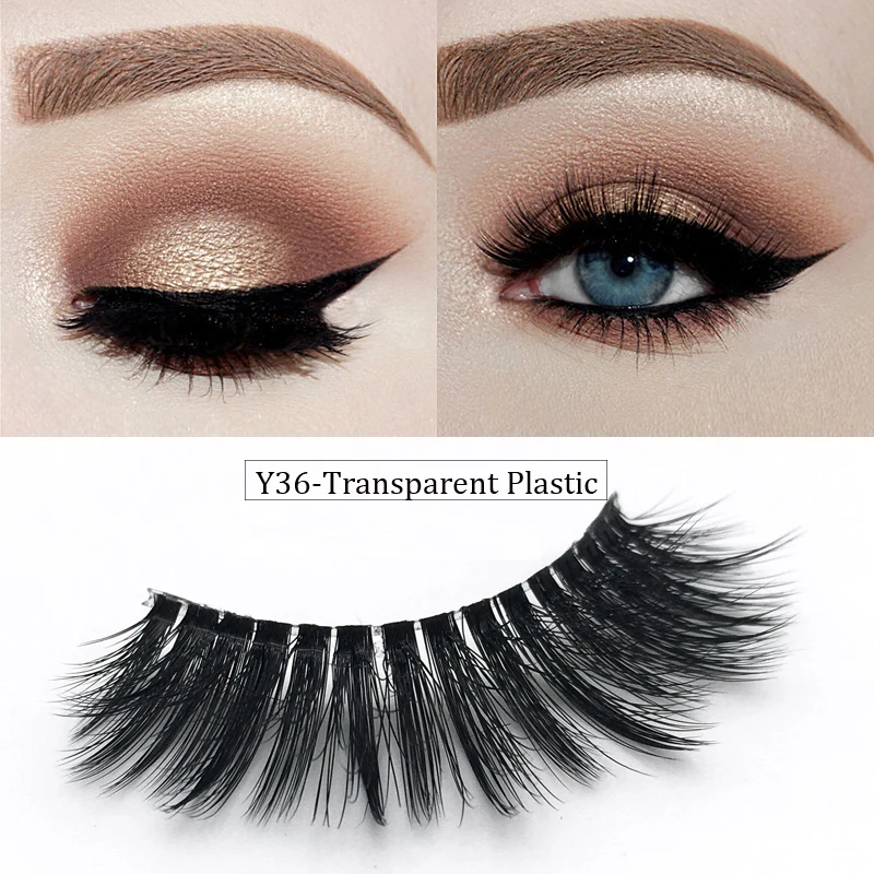 

Eyelashes 3D Mink Lashes Handmade Full Strip Lashes Cruelty Free Luxury Mink Eyelashes Transparent Plastic Makeup Lash Maquiagem