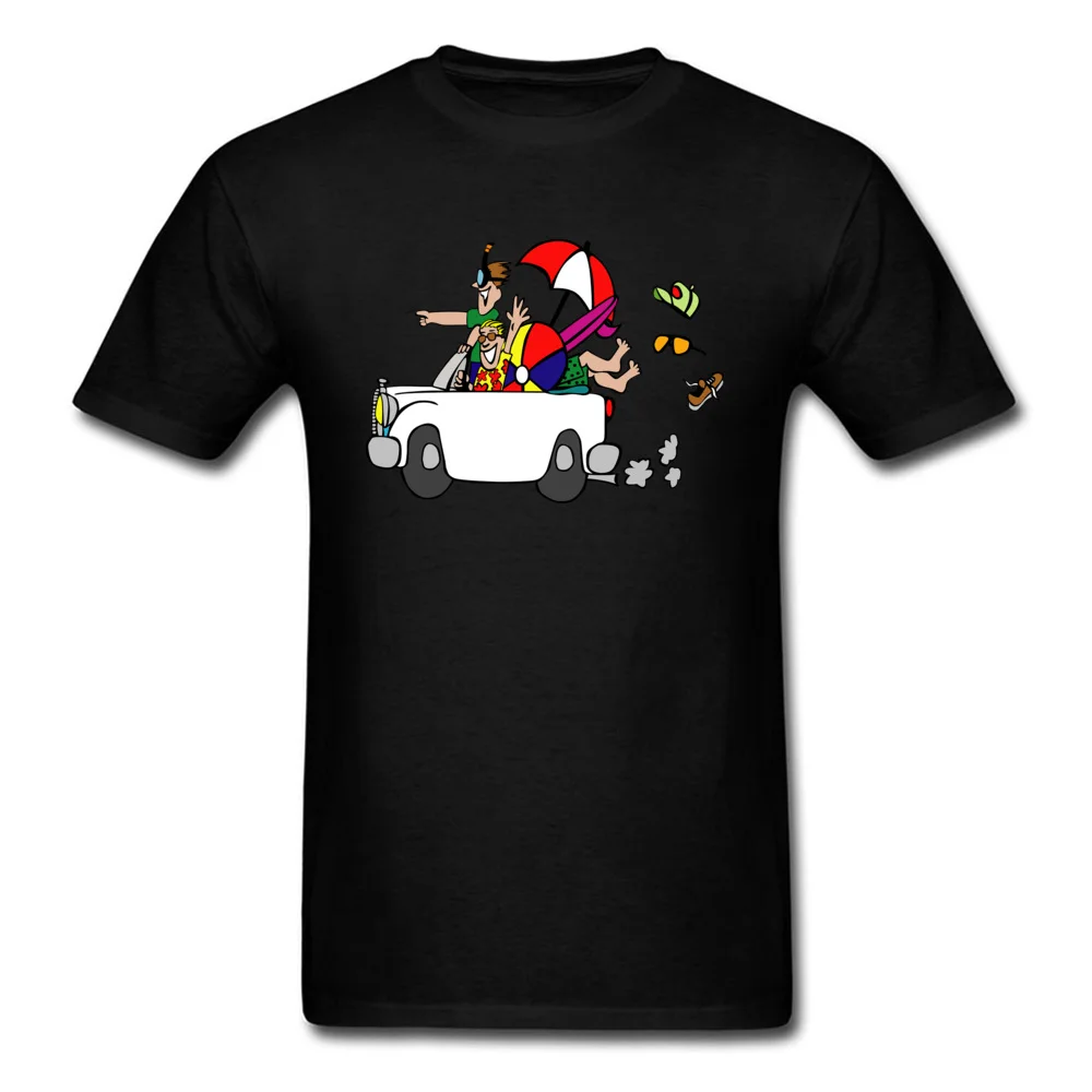 

2018 Holiday Family Custom Men T-Shirt Funny Cartoon Car Print Short Sleeve Male Black Tee Shirt Guys Group Tops