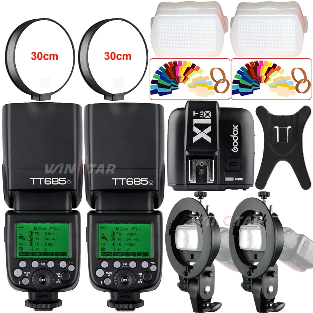 

Two Godox TT685O 2.4G HSS 1/8000s TTL Camera Flash + X1T-O Trigger + Bowens Bracket for Olympus E-M10II/E-M5II/E-M1/E-PL8/E-PL7