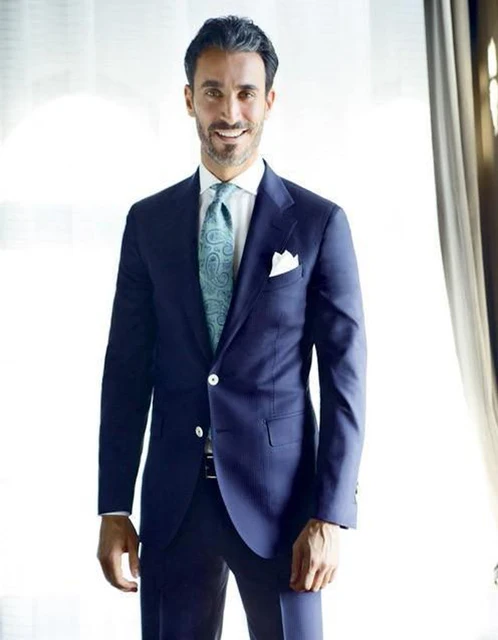 Business Suits Blue Wedding For Men Notched Lapel Slim Fit Business Suits Blue Wedding For Men Notched Lapel Slim Fit Tuxedos Two Ons Mens