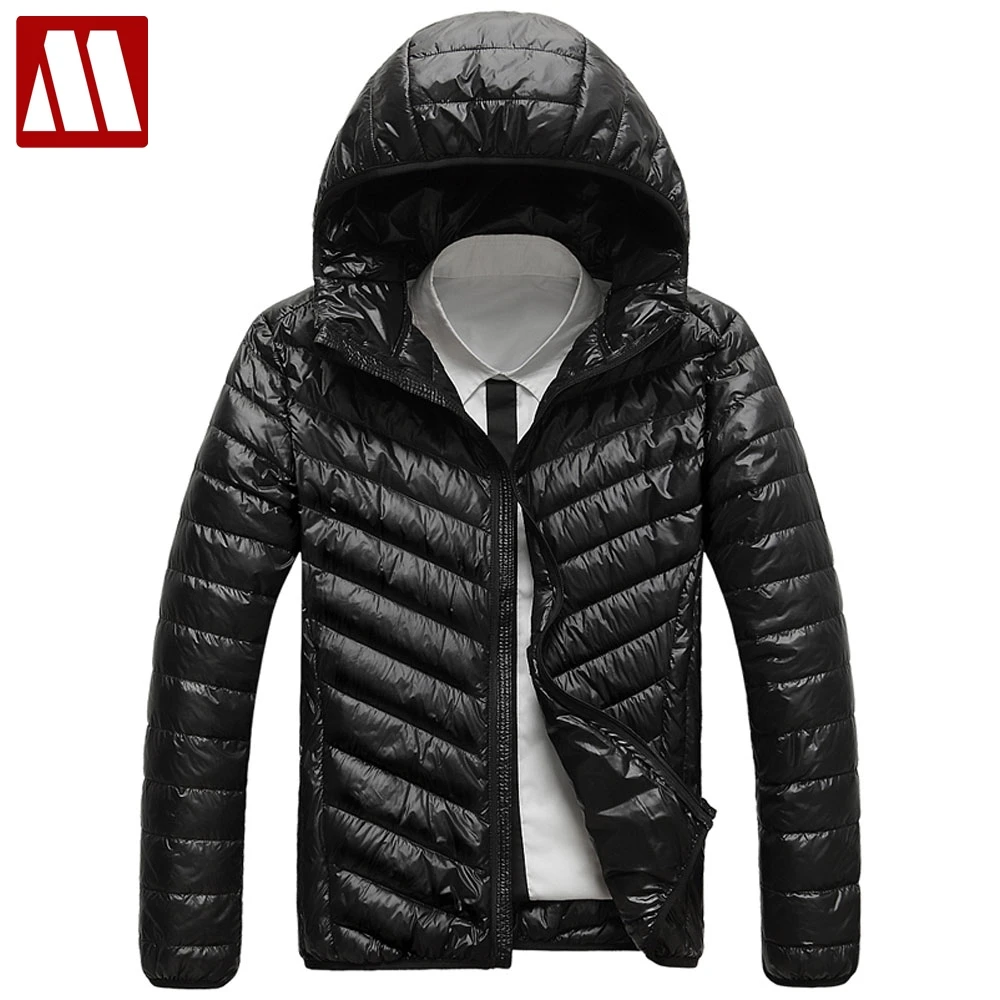 

2020 New Autumn Winter Man Duck Down Jacket Ultra Light Thin Plus Size Hooded Jackets Casual Mens Warm Outerwear Male Brand Coat