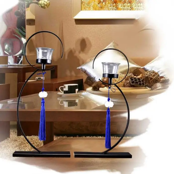 New Hot Novelty Chinese Styled Candle Stick Holder Tassel Pendent Candlestick Home Decor SMD66
