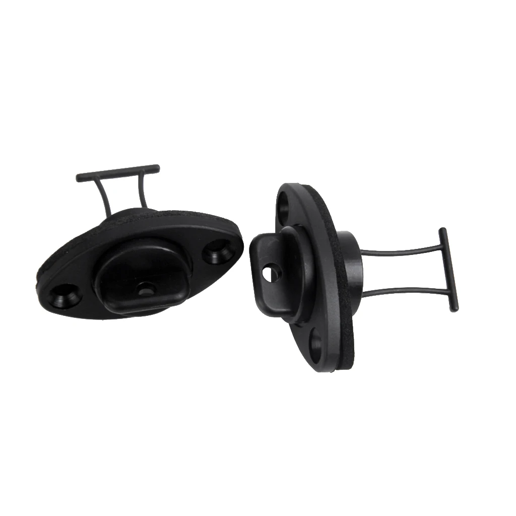 MagiDeal 2Pcs PP Drain Plug with 4Pcs Screws Rowing Boats Accessories for Kayak Canoe Boat Course Thread Black
