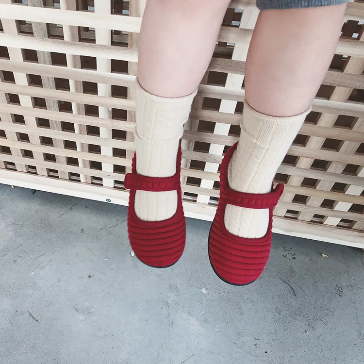 Children's cotton shoes flat shoes boys and girls shoes soft baby sports shoes red gray breathable ballet folding sandals