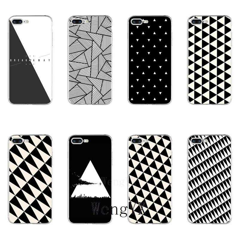 

abstract black and white triangle TPU Soft case For Samsung Galaxy A10 A30 A40 A50 A60 A70 Xiaomi mi 9 se redmi note 7 pro