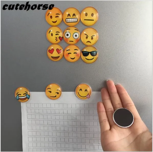 

Hot sale Smiley face fridge magnets Creative crystal glass fridge magnets