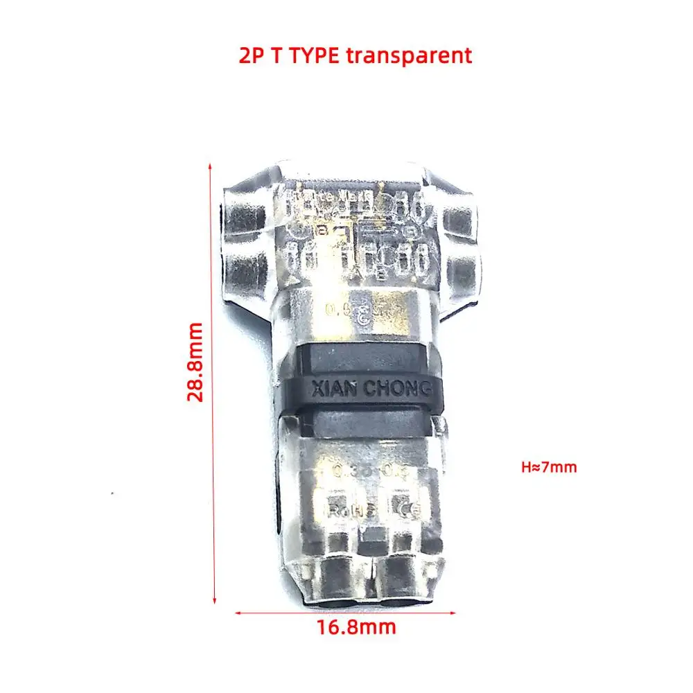 5 шт. быстрый фиксатор соединения провода разъем проводов для 1 Pin 2 Pin 22-18AWG светодиодные ленты провода автомобиля аудио кабель терминалы обжимной - Цвет: 5PCS T2 transparent