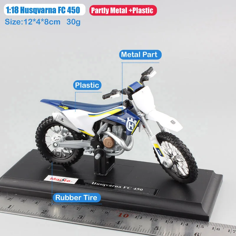 Модель гоночного байка Maisto MY Husqvarna FC 1/18 мотоцикл для эндуро литая модель