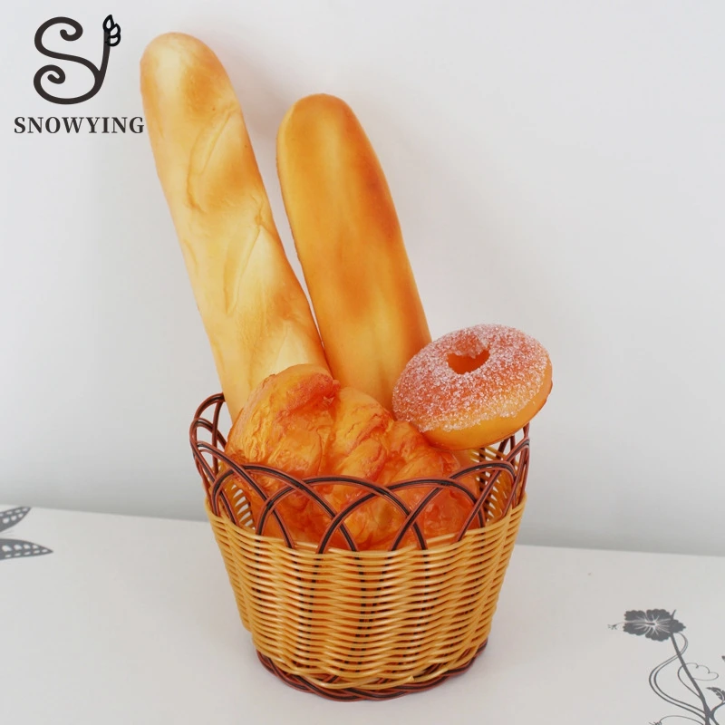 

Nordic PU Real Touch Artificial Bread Food Simulation Doughnut French Baguette Kitchen Table Decoration Photo Props Home Decor