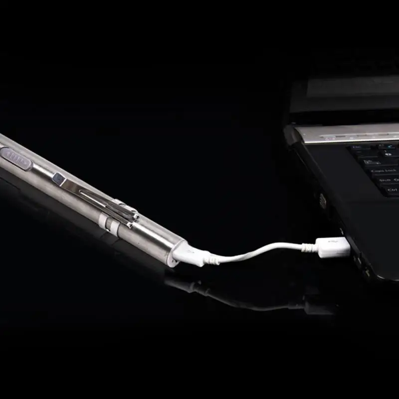 Портативный мини из нержавеющей стали зарядка USB светодиодный перезаряжаемый светильник маленький фонарик карманный фонарик