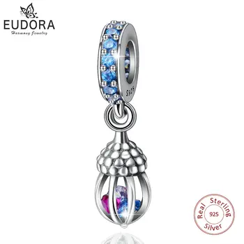 

EUDORA Unique 925 Sterling Silver Lantern Cage Mixed Zircon Charms & Necklace Beads fit Original Bracelet Women DIY Jewelry Z84